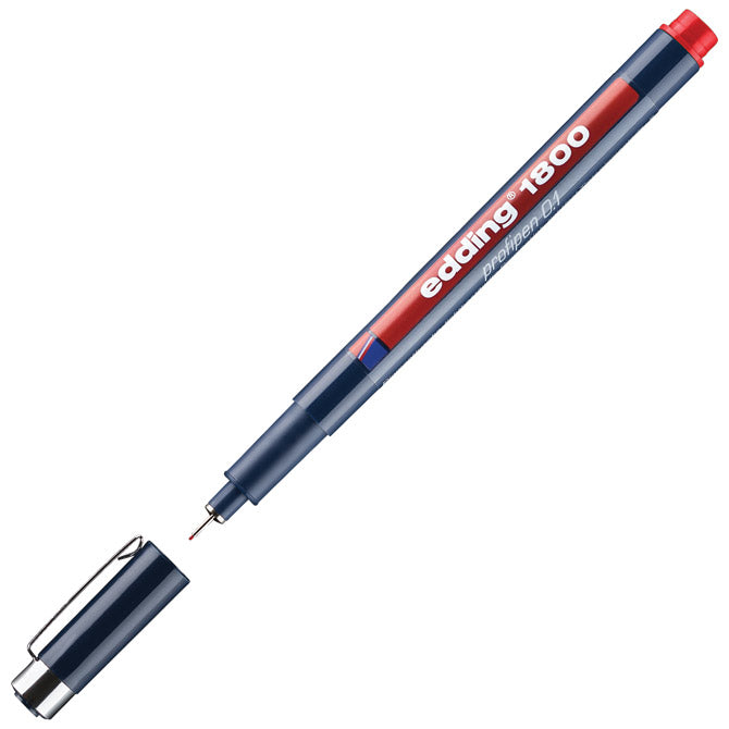 FLOMASTER ZA TEHNIČNO RISANJE PROFIPEN 0,1MM EDDING 1800 RDEČI