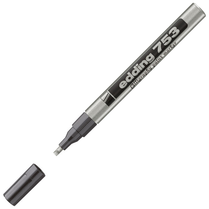 Marker permanentni kaligrafski 1-2,5mm edding 753 srebrni
