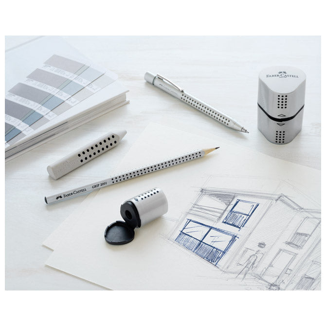 SVINČNIK GRAFITNI B GRIP 2001 FABER-CASTELL 117001 SREBRN
