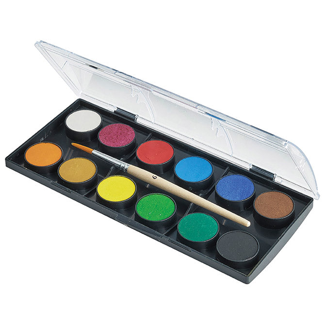 Vodna barva fi 24mm 12barv plus čopič faber castell 125011 blister