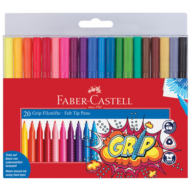 Flomaster šolski 20barv Grip Faber-Castell 155320 blister