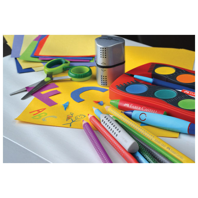 ŠILJILO PVC S PVC KUTIJOM 3RUPE GRIP 2001 TRIO FABER CASTELL 183897 SREBRNO BLISTER