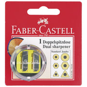 ŠILČILO PVC S PVC ŠKATLO 2LUKNJI OKROGLO FABER CASTELL 185498 BLISTER