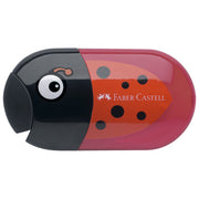 ŠILČEK-RADIRKA PVC S PVC ŠKATLO 2LUKNJI PIKAPOLONICA FABER CASTELL 183526 RDEČA/ČRNA