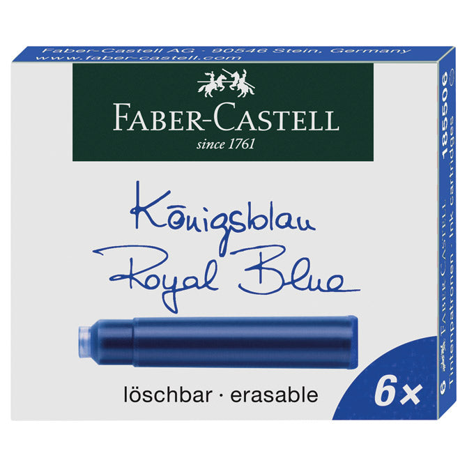 Tinta za nalivpero patrone pk6 faber castell 185506 plava