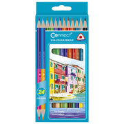 Boje drvene  24boje trokutaste obostrane pk12 connect blister