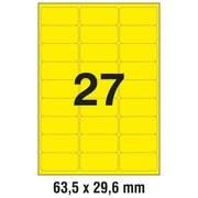 ETIKETE LK  63,5X29,6MM PK25L ZWECKFORM L6004-25 NEON ŽUTE