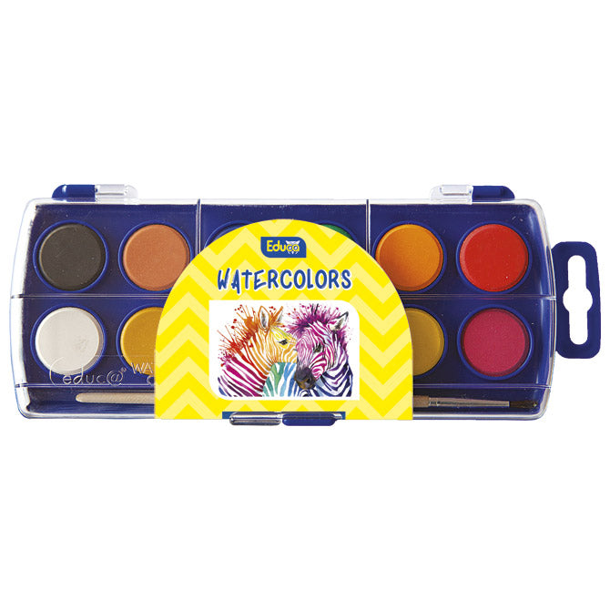 Boja vodena fi 23mm 12boja plus kist educa blister