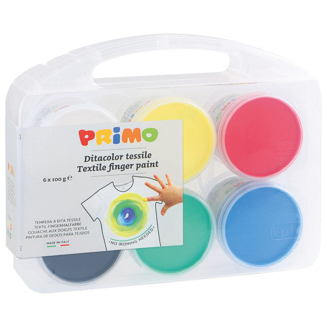 Barva tempera za roke 100g v lončku 6 barv za tekstil cmp.228txd100sp