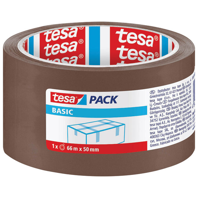 Traka ljepljiva 50mm/66m akrilna hot melt basic tesa 58571 smeđa