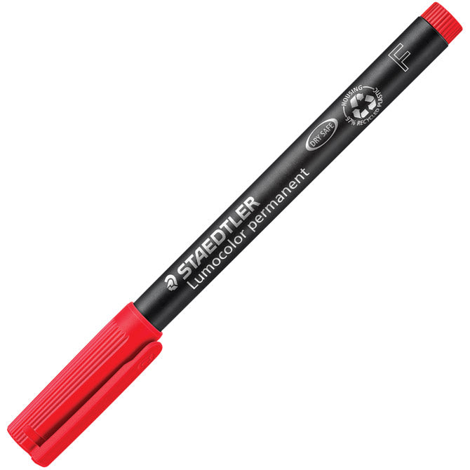 MARKER PERMANENTNI 0,6MM RECIKLIRANI LUMOCOLOR STAEDTLER 318-2 CRVENI