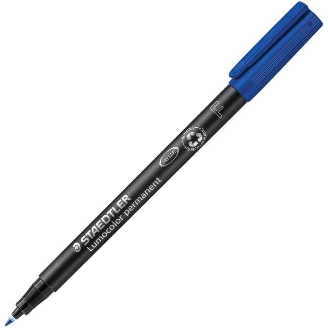 PERMANENTNI OZNAČEVALEC 0,6 MM RECIKLIRANI LUMOCOLOR STAEDTLER 318-3 MODRI