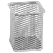 KOVINSKI ZICNI STOJALO KOCKA ZA SVINČNIKE 8X8X9,8CM LD01-39 FORNAX SREBRNA