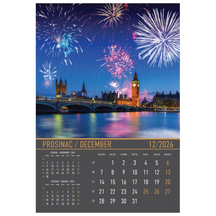 KALENDAR "ZRCALA U PRIRODI 2026" 13 LISTOVA, SPIRALA