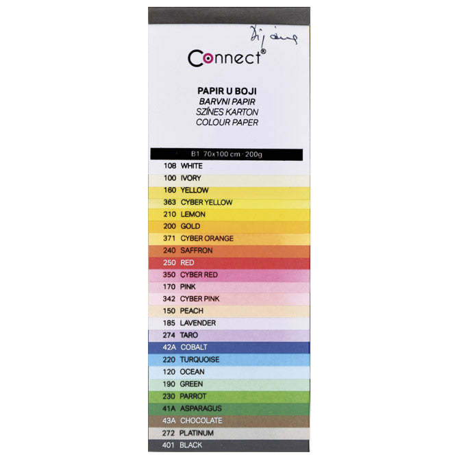 Papir u boji b1 200g bristol color pk10 connect 220 azurno plavi