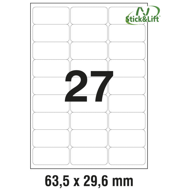 ETIKETE ILK  63,5X29,6MM ODLJEPLJIVE PK25L ZWECKFORM L4737REV-25