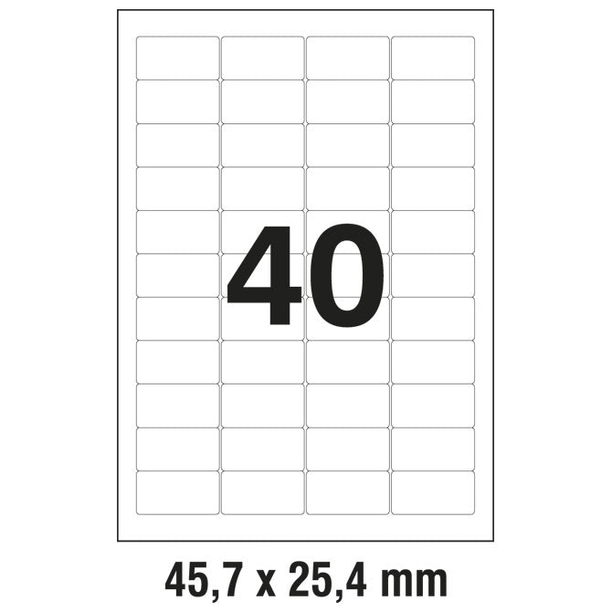 ETIKETE LK  45,7X25,4MM POLYESTER PK25L ZWECKFORM L4770-25 PROZIRNE