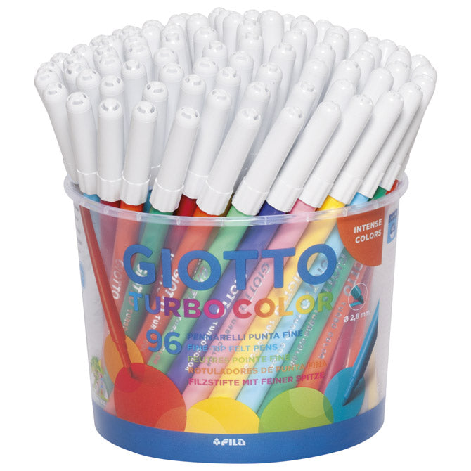 Flomaster školski  96boja (12bojax8kom) u pp posudi giotto turbo color fila 5215 sortirano