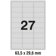 ETIKETE LASER  63,5X29,6MM POLYESTER PK20L ZWECKFORM L6011-20 SREBRNE