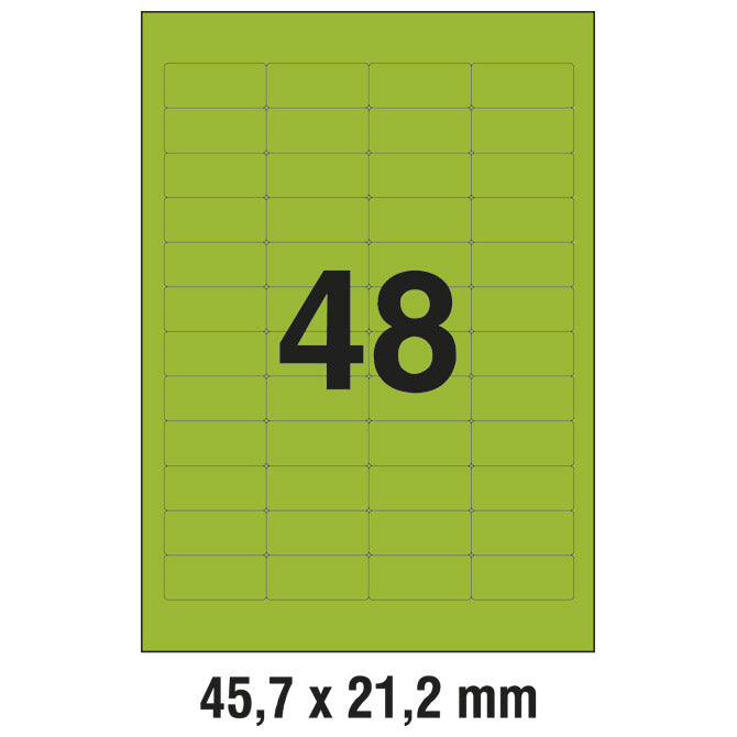 ETIKETE ILK  45,7X21,2MM PK20L ZWECKFORM L6040-20 ZELENE
