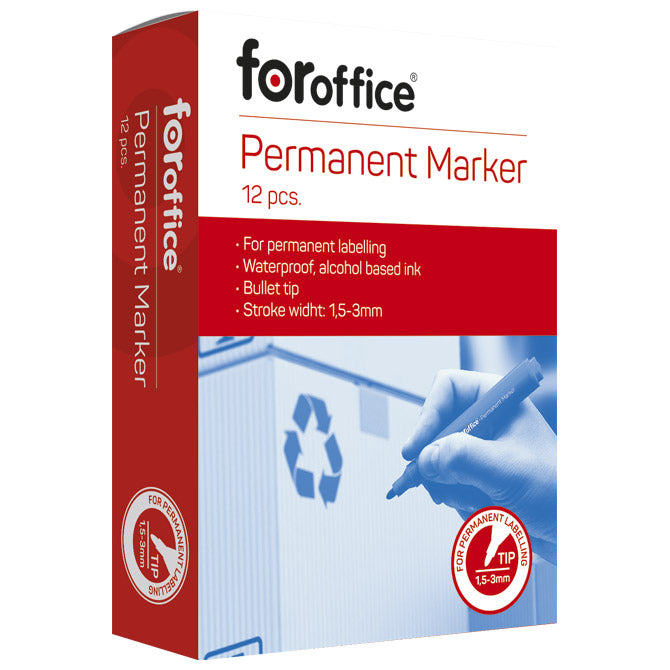Marker permanentni 1,5-3mm okrugli vrh pk12 foroffice plavi