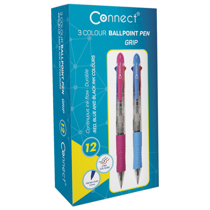 Olovka kemijska trobojna connect roza
