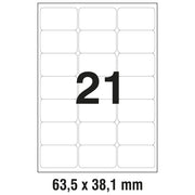 ETIKETE LK  63,5X38,1MM POLYESTER PK25L ZWECKFORM L7560-25 PROZIRNE