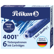 Tinta za nalivpero patrone pk6 4001 pelikan 301176 plava