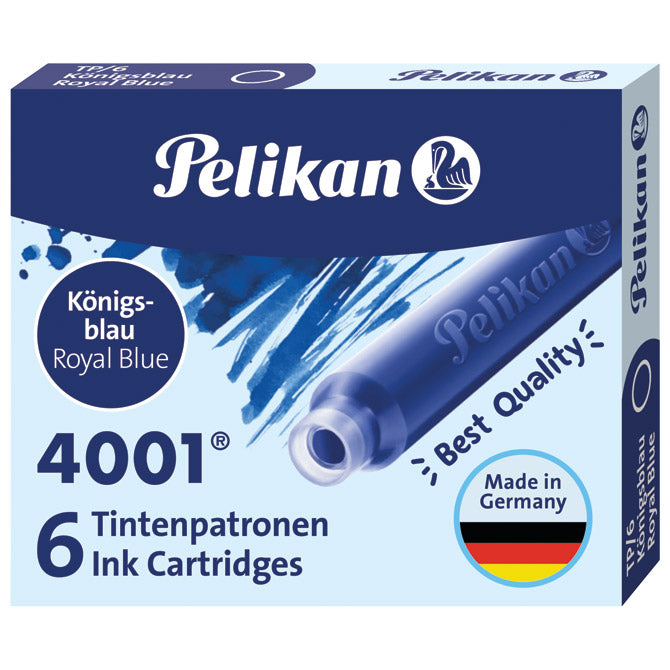Črnilo za nalivno pero kartuše pk6 4001 pelikan 301176 modra