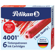 Tinta za nalivpero patrone pk6 4001 pelikan 301192 crvena