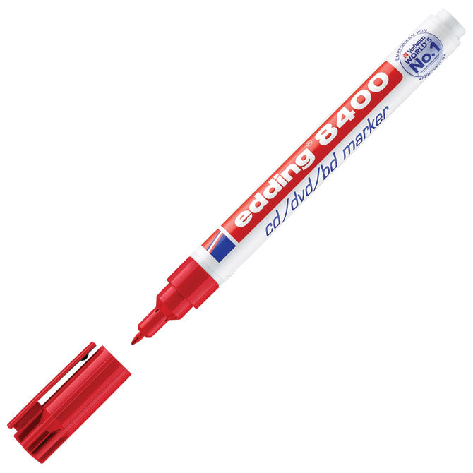 MARKER ZA CD/DVD PERMANENTNI 0,5-1MM EDDING 8400 RDEČI
