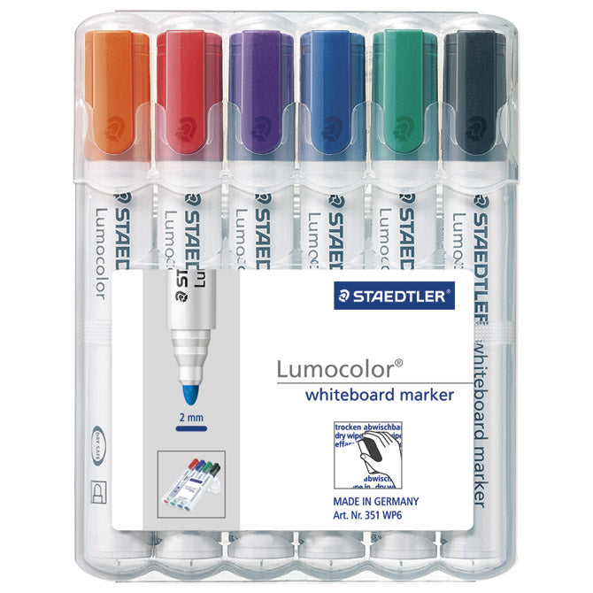 MARKER ZA BELO TABLO 2MM PK6 RECIKLIRANI LUMOCOLOR STAEDTLER 351 WP6