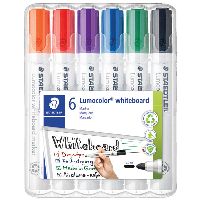 MARKER ZA BELO TABLO 2MM PK6 RECIKLIRANI LUMOCOLOR STAEDTLER 351 WP6