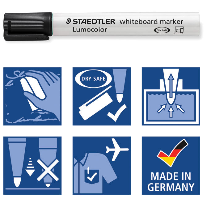 MARKER ZA BIJELU PLOČU 2MM RECIKLIRANI LUMOCOLOR STAEDTLER 351-9 CRNI