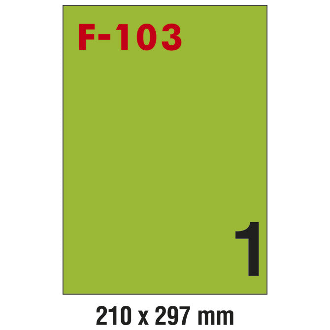 ETIKETE ILK 210X297MM PK100L FORNAX F-103 ZELENE