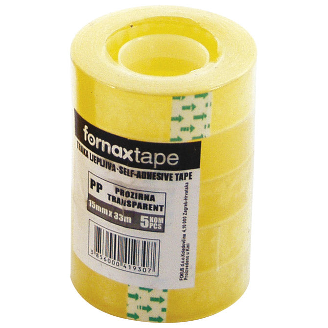 Traka ljepljiva 15mm/33m pk5 fornax prozirna