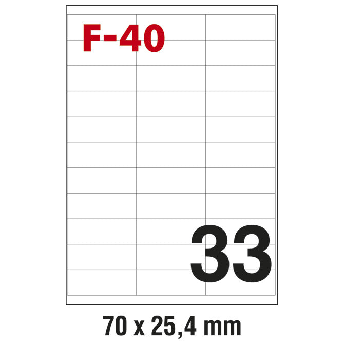 Nalepke ILK 70x25,4mm pk100L Fornax F-40