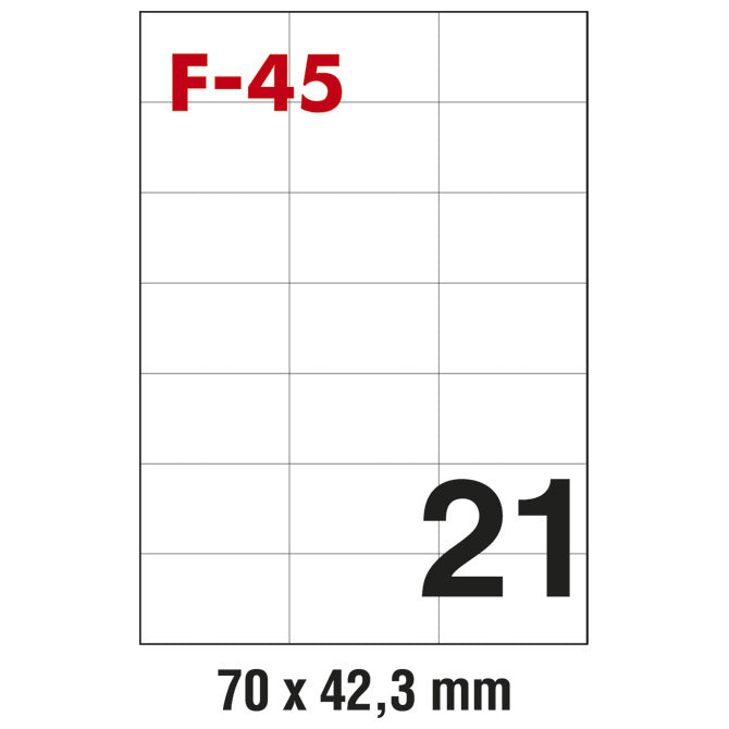 ETIKETE ILK  70X42,3MM PK100L FORNAX F-45