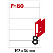 ETIKETE ILK ZA REGISTRATORE 192X34MM PK100L FORNAX F-80
