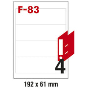 ETIKETE ILK ZA REGISTRATORJE 192X61MM PK100L FORNAX F-83