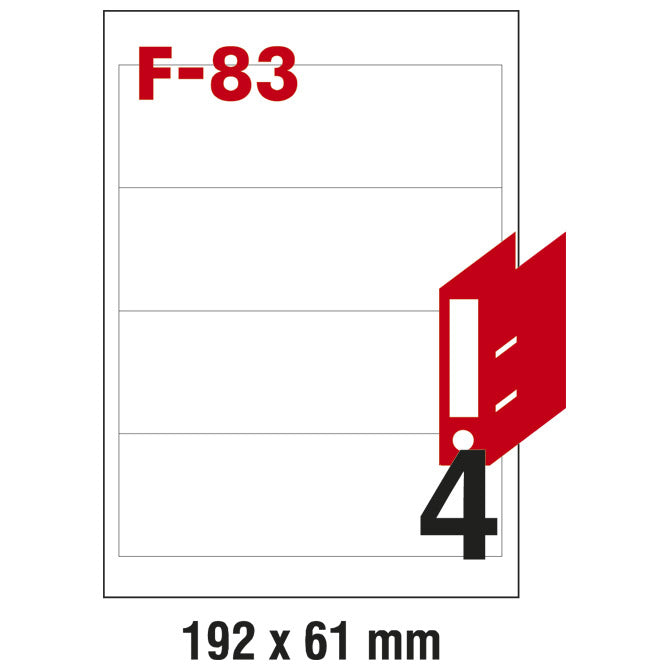 ETIKETE ILK ZA REGISTRATORJE 192X61MM PK100L FORNAX F-83