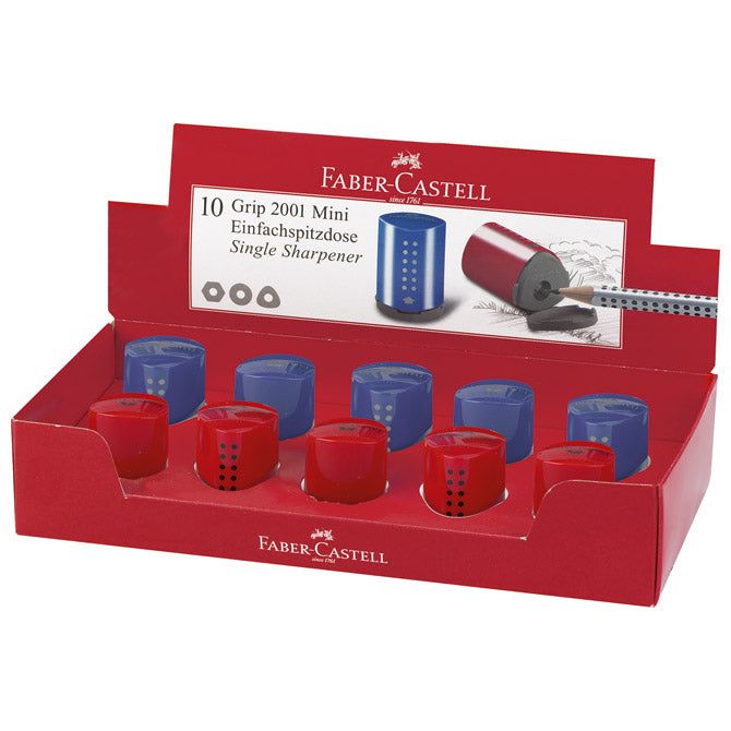 ŠILJILO PVC S PVC KUTIJOM 1RUPA GRIP 2001 MINI FABER CASTELL 183710 SORTIRANO