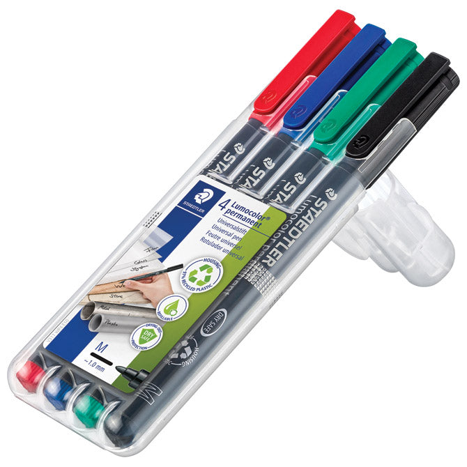 TRAJNI MARKER 1MM PK4 RECIKLIRANI LUMOCOLOR STAEDTLER 317 WP4