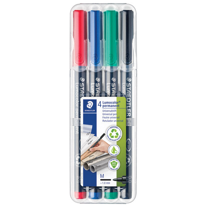 TRAJNI MARKER 1MM PK4 RECIKLIRANI LUMOCOLOR STAEDTLER 317 WP4