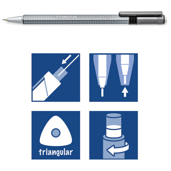OLOVKA TEHNIČKA 0,5 MM TRIPLUS MICRO STAEDTLER 774 25 SIVA