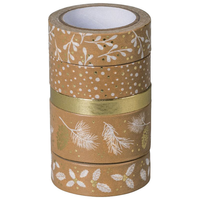 TRAKA DECO LJEPLJIVA NATUR S UZORKOM PK5 HEYDA 20-35845 27 ZLATNO BIJELA