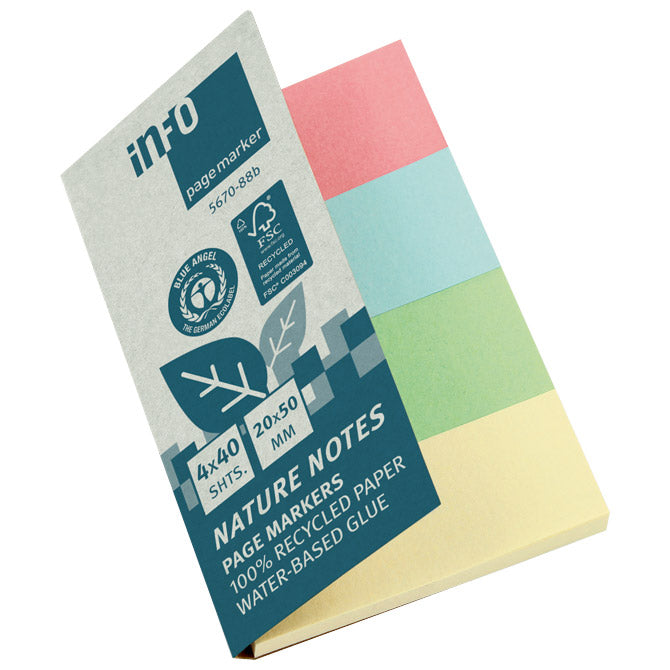 ZASTAVICA 20X50MM 4BOJEX40L PAPIR NATURE GLOBAL NOTES 5670-88B SORTIRANO BLISTER