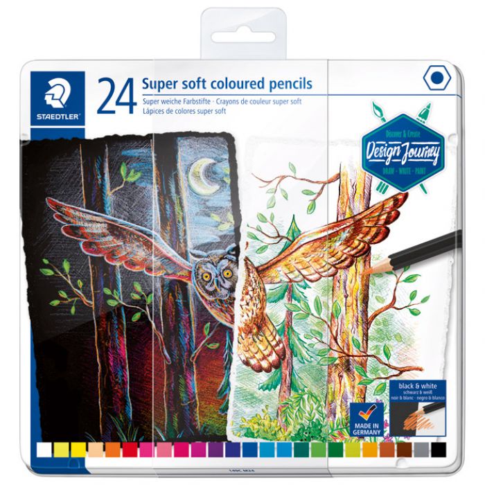 BOJE DRVENE  24BOJE METALNA KUTIJA SUPER SOFT DESIGN JOURNEY STAEDTLER 149C M24 * DO ISTEKA ZALIHA
