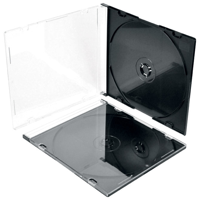 KUTIJA ZA   1 CD PVC SLIM PROZIRNA/CRNA