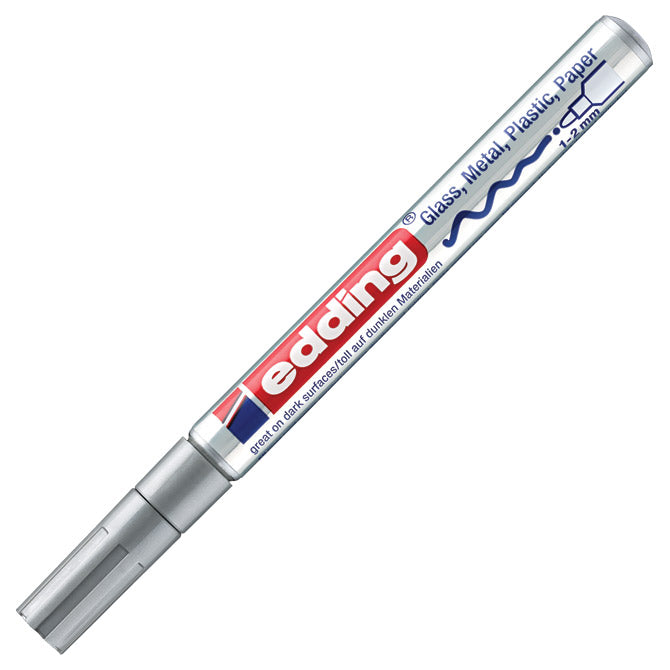 Marker permanentni sjajni lakirajući 1-2mm edding 751 srebrni
